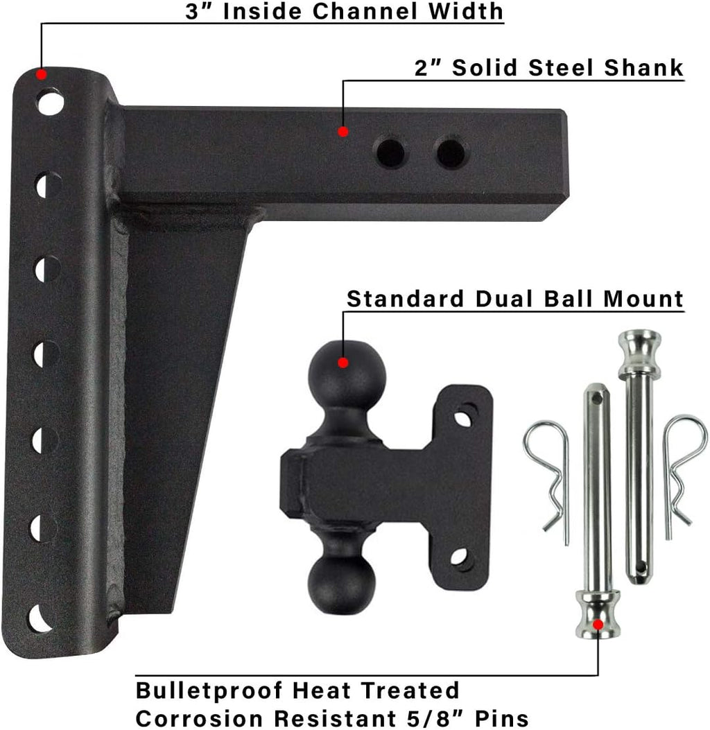 2.0" Adjustable Heavy Duty Trailer Hitch with Dual Ball K2068