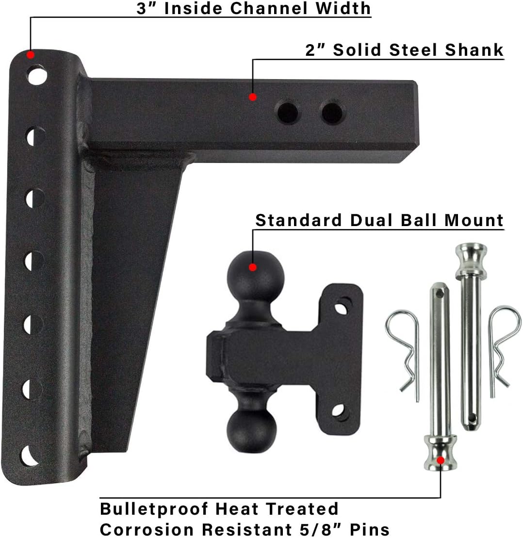2.0" Adjustable Heavy Duty Trailer Hitch with Dual Ball K2068