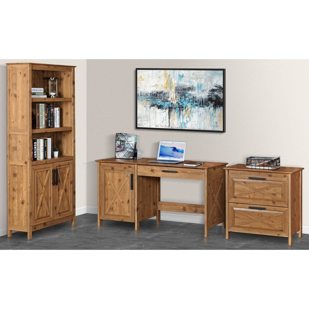Rustic Brown Wood Writing Desk L759496