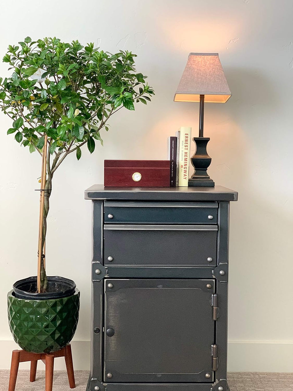 Nightstand with 2 Heavy Duty Drawers and Locking Cabinet C574758