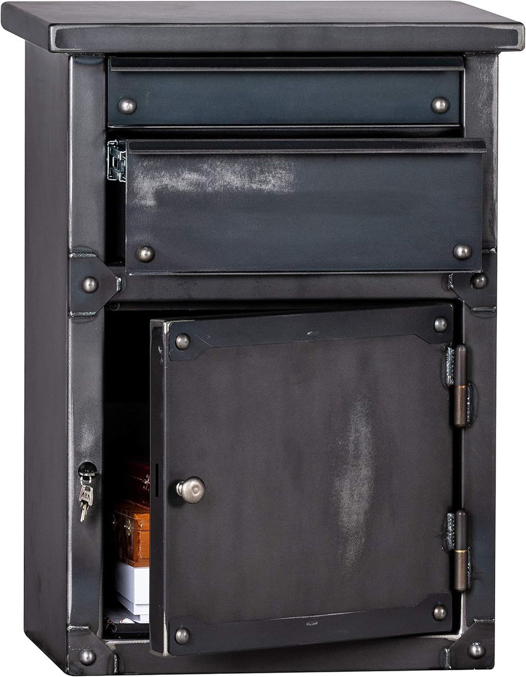 Nightstand with 2 Heavy Duty Drawers and Locking Cabinet C574758