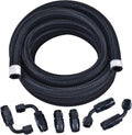 10AN Stainless Steel Braided Fuel Line Kit 10FT Silver Pack of 2 H800