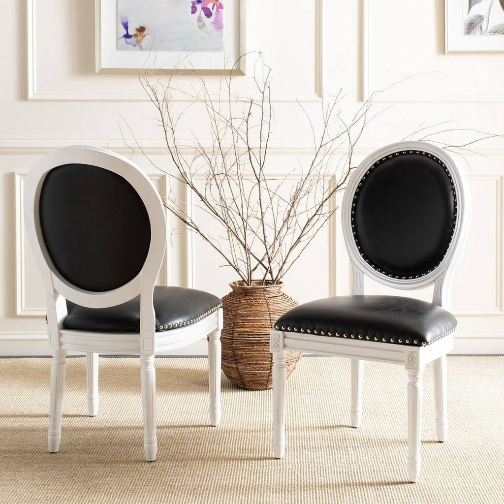 Navy Cream Velvet Oval Side Chair Set of 2 Z833