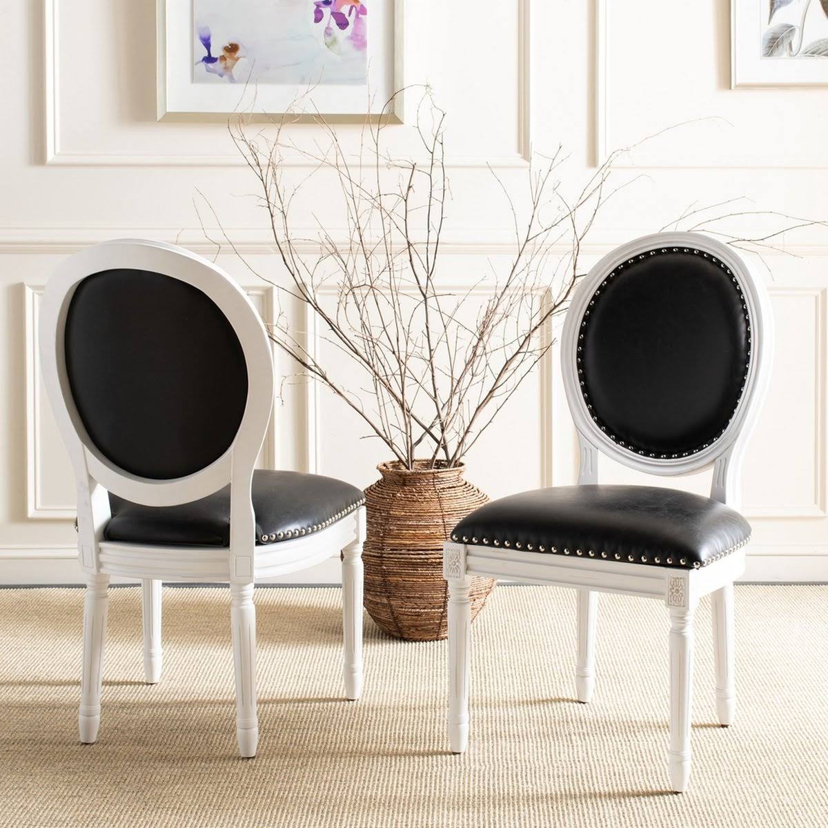 Navy Cream Velvet Oval Side Chair Set of 2 Z833