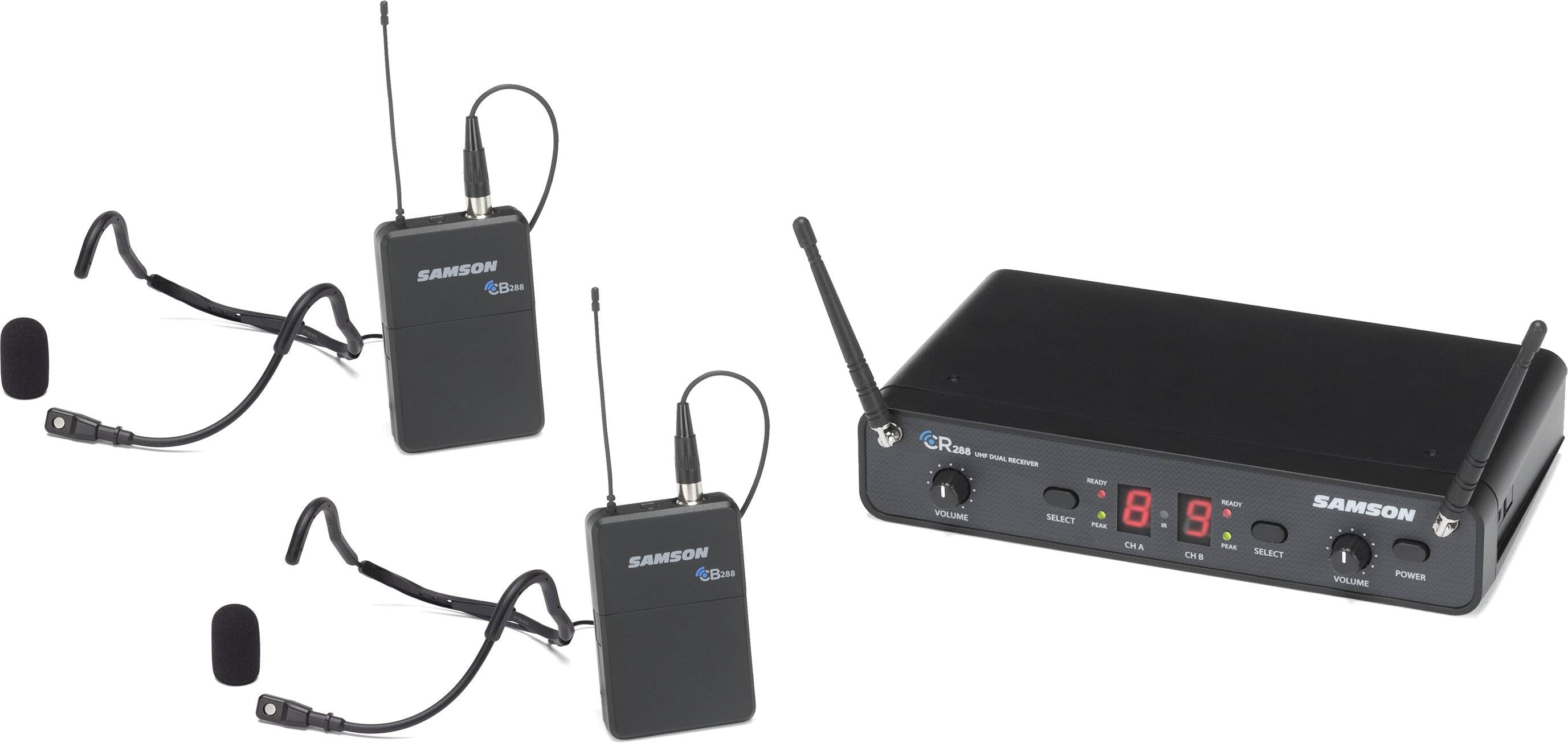 Dual Beltpack UHF Wireless Headset Mics V5669