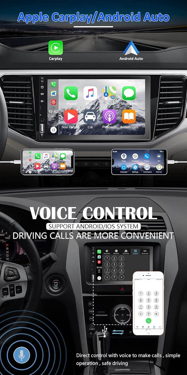 7 Inch Touchscreen Car Stereo with Backup Rear View Camera Y9117