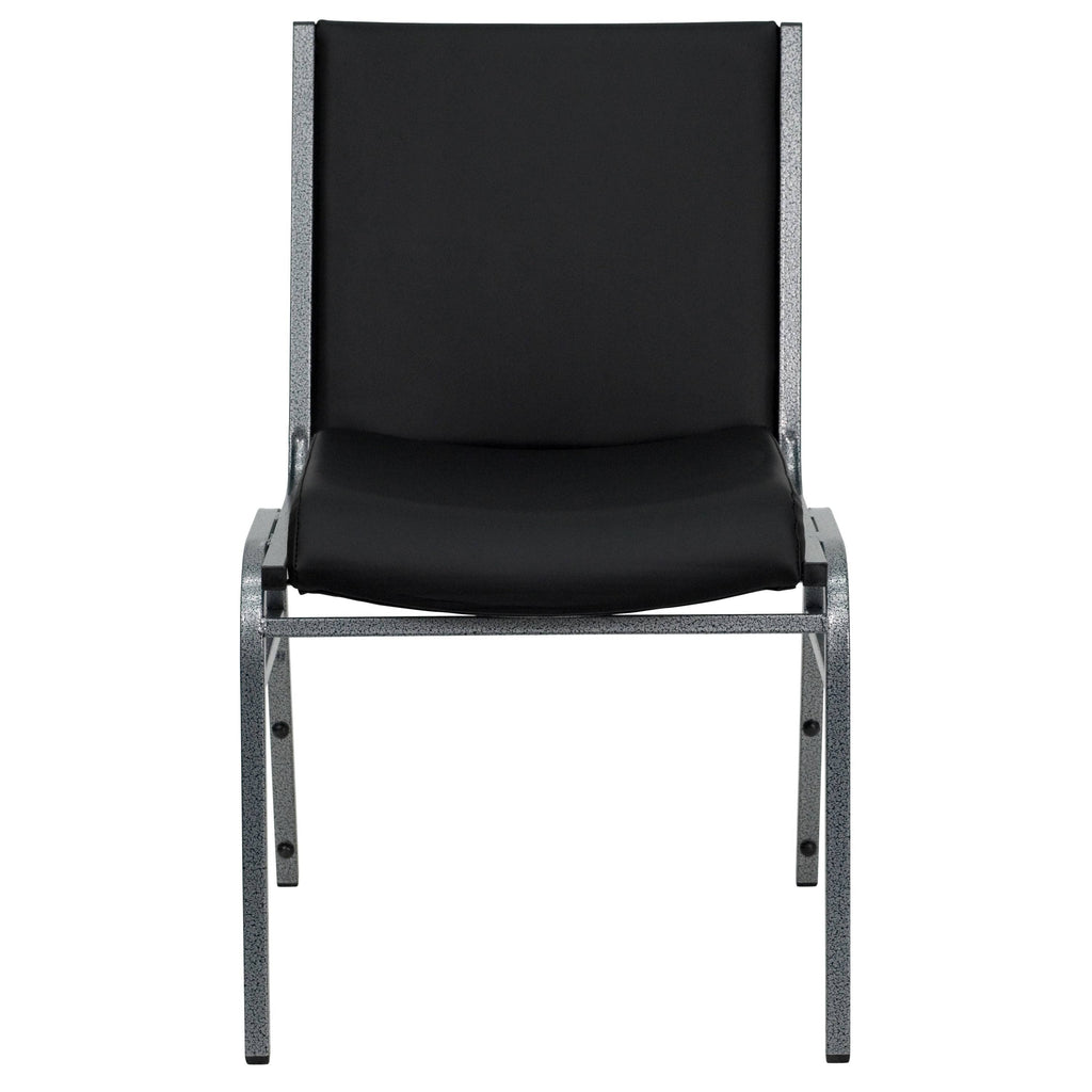 Black Patterned Fabric Stack Chair E487
