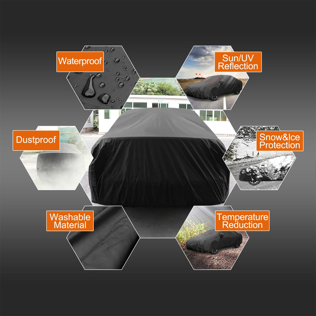 Black Polyester Car Cover 3XL N39912