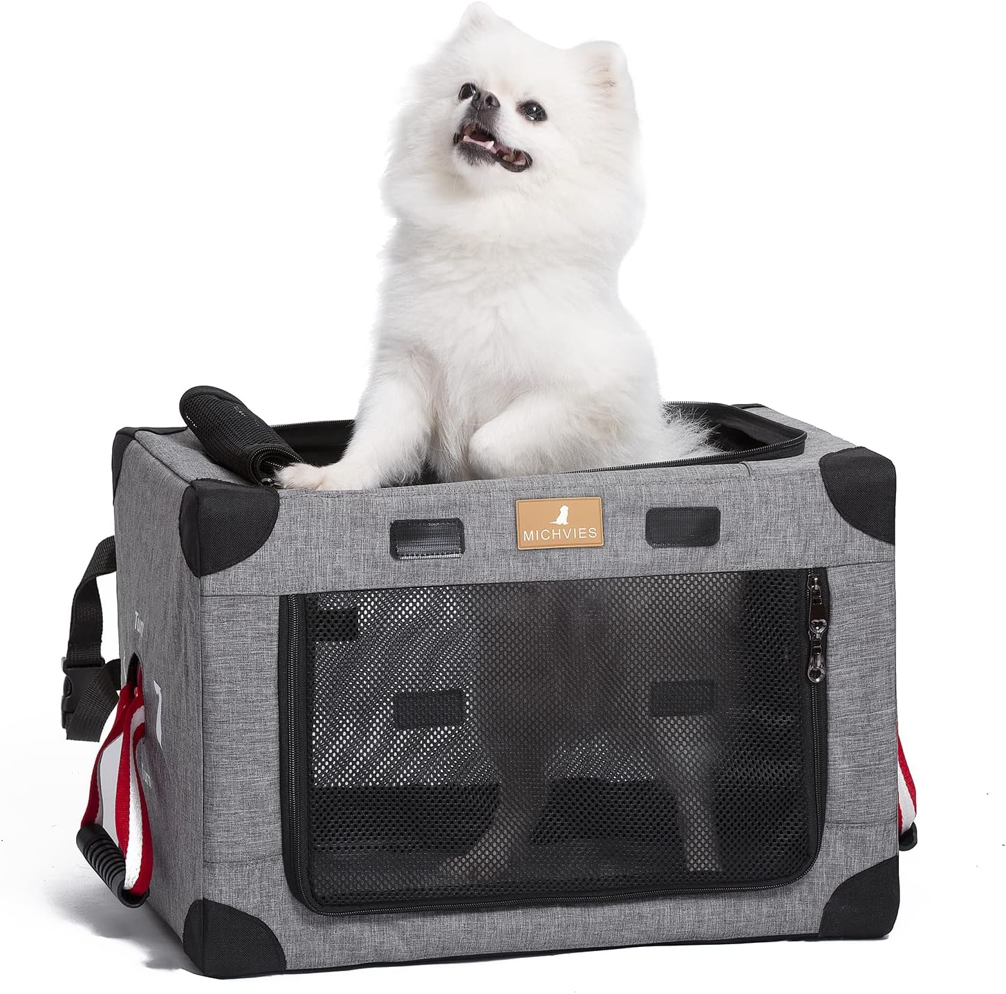Army Green Large Portable Dog Crate with Carrying Bag O24346