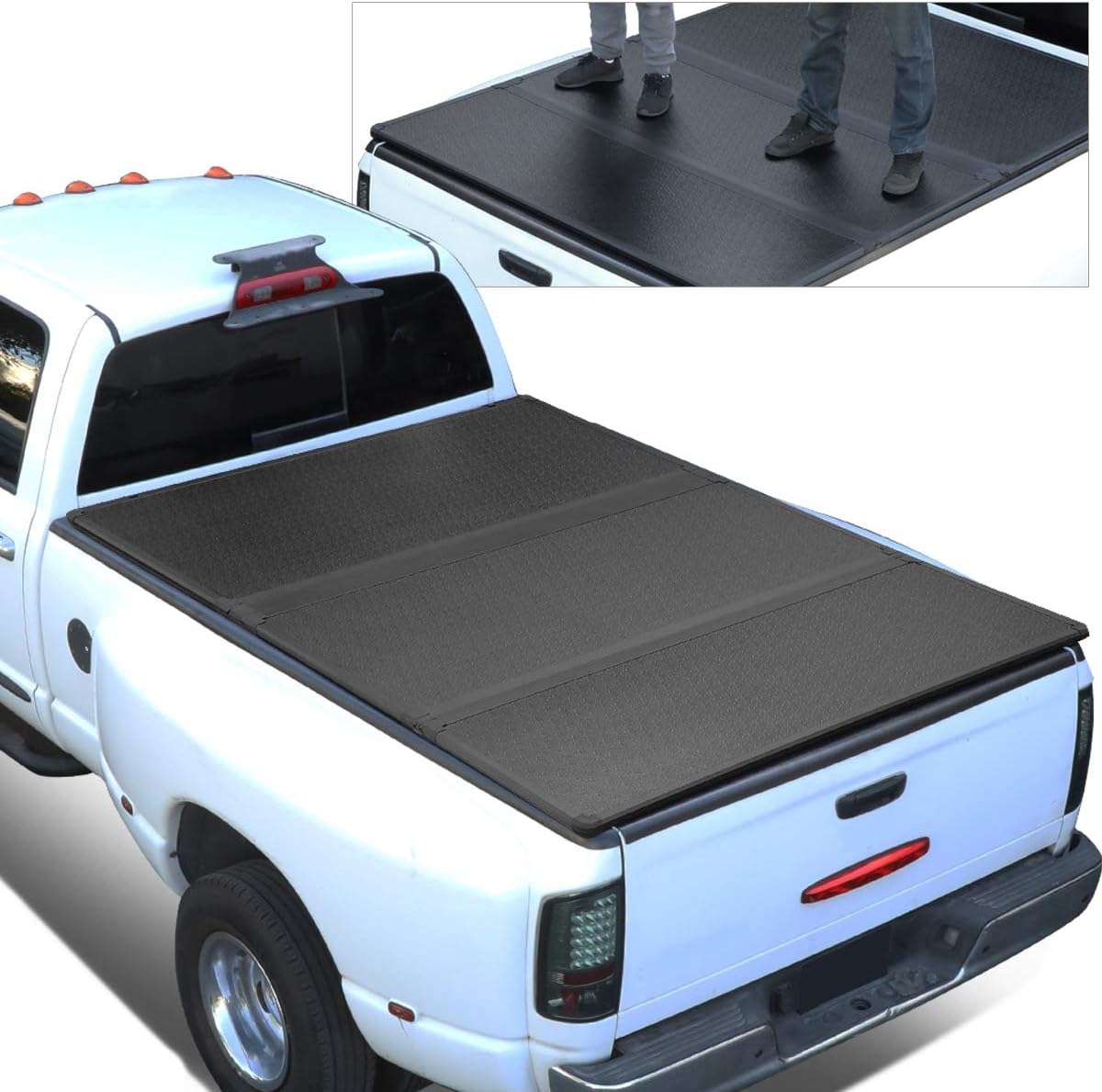 Black Powdercoated Tri-Fold Truck Tonneau Cover U462