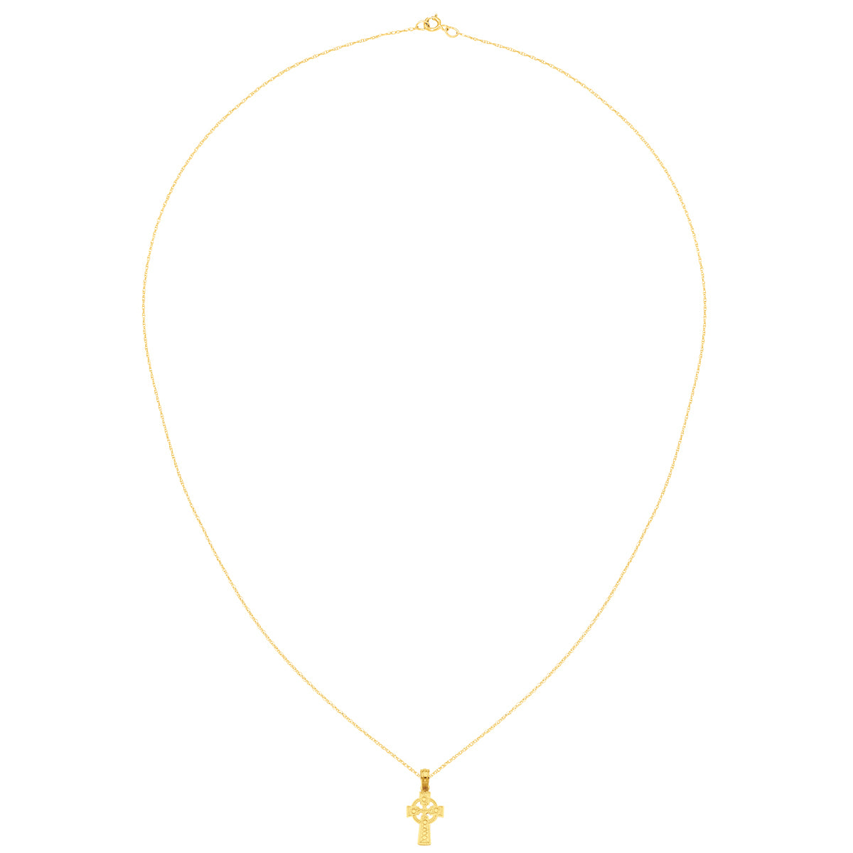 14 Karat Yellow Gold Celtic Cross Pendant with 18-inch Chain W69870