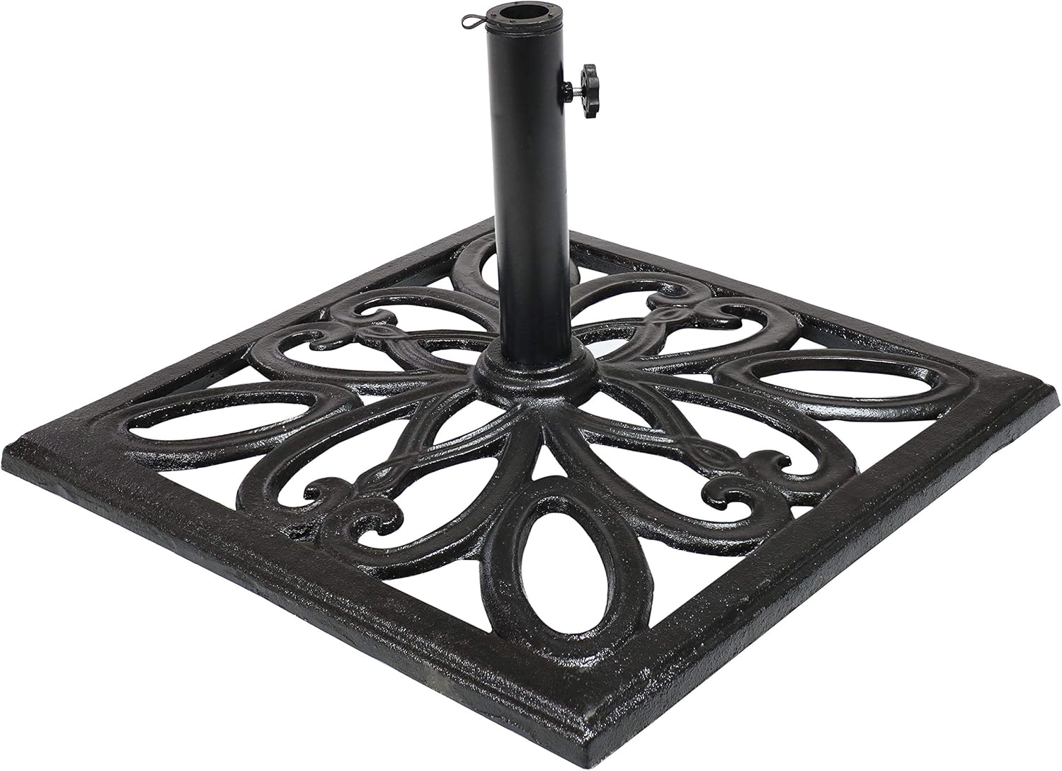 22-Inch Square Cast Iron Umbrella Base Black H3388