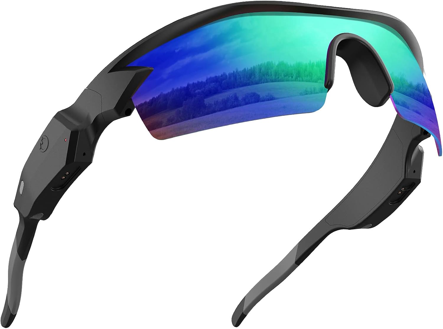 Bluetooth Sunglasses with Polarized Mirrored Green Purple X115887