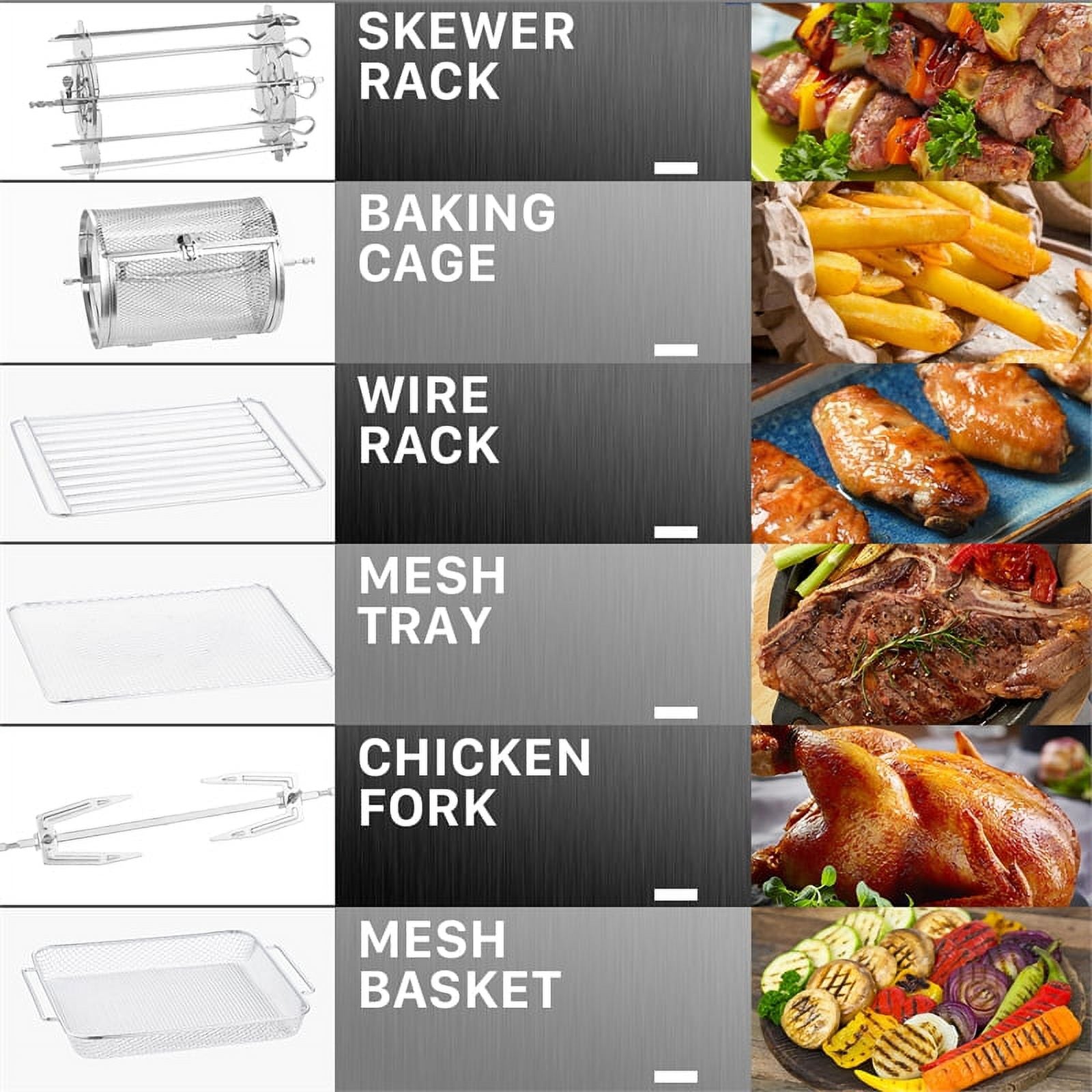 Black 16-in-1 Digital Air Fryer Oven with Rotisserie and Dehydrator K138
