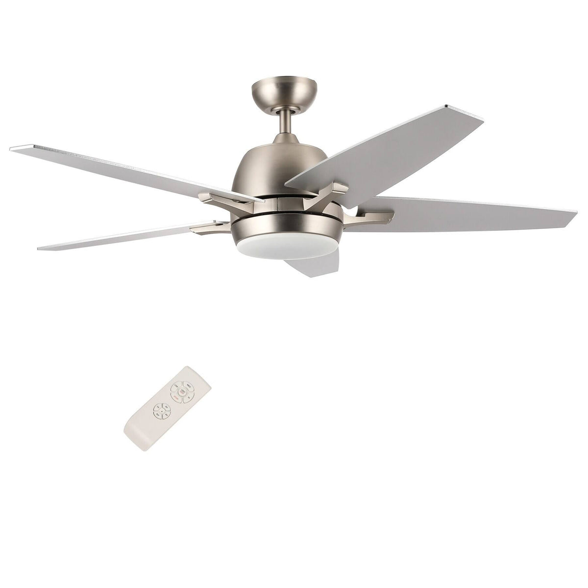 52x22 5-Blade Brushed Nickel Reversible Ceiling Fan with LED Light Kit and Remote Control B83908
