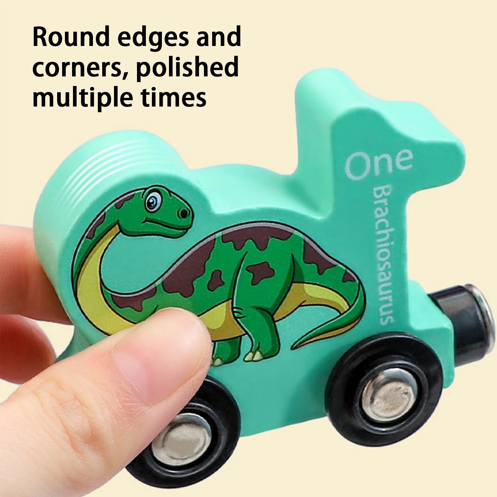 Magnetic Digital Train Wooden Building Block Toy Car U7553