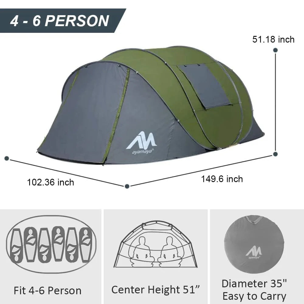 6 Person Pop up Tent with Vestibule F338330