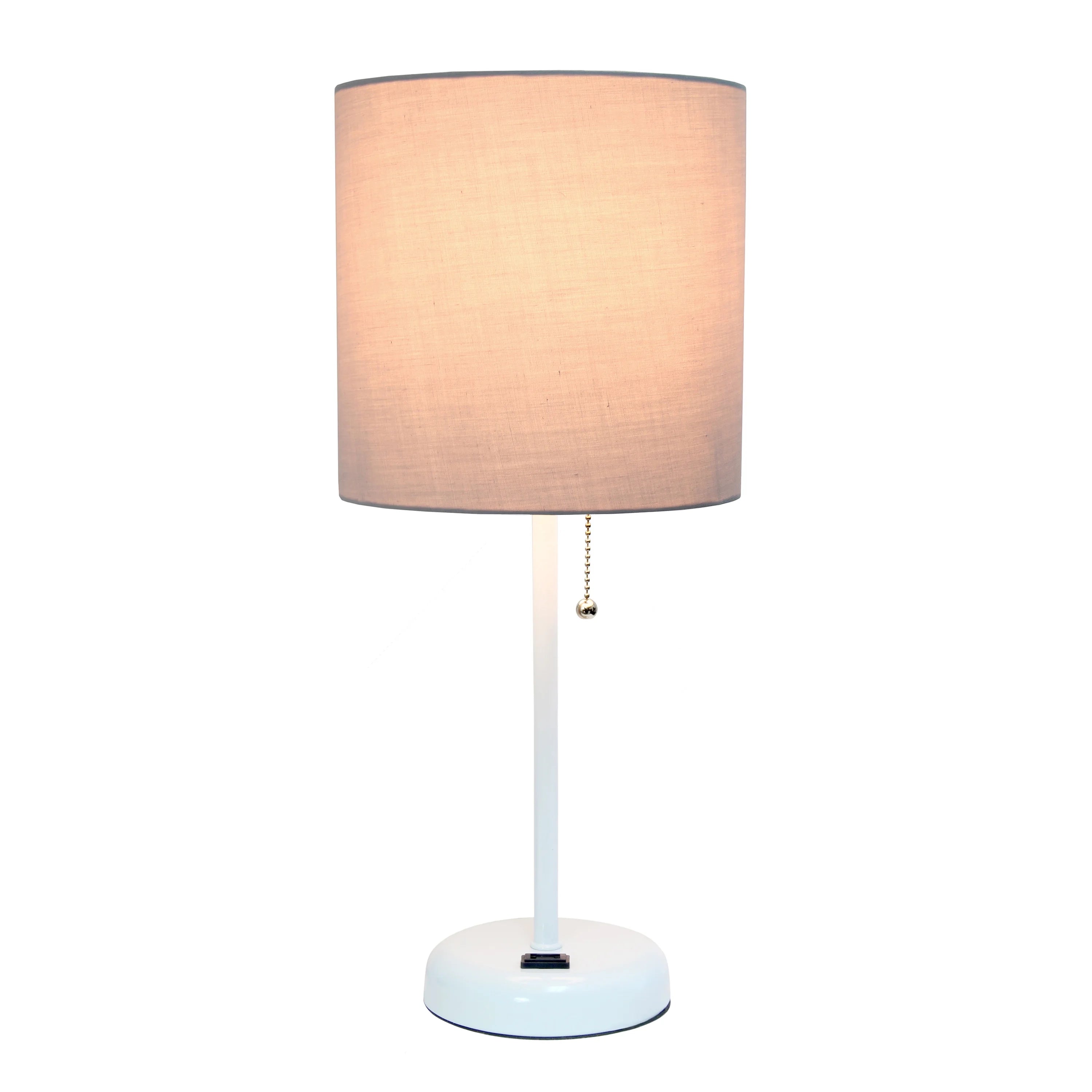 White Stick Lamp with Fabric Shade H4840