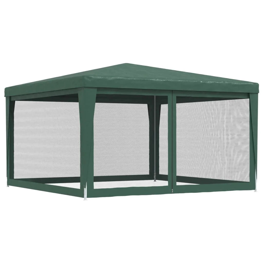 Green 13.1'x13.1' HDPE Party Tent with 4 Mesh Sidewalls U44093