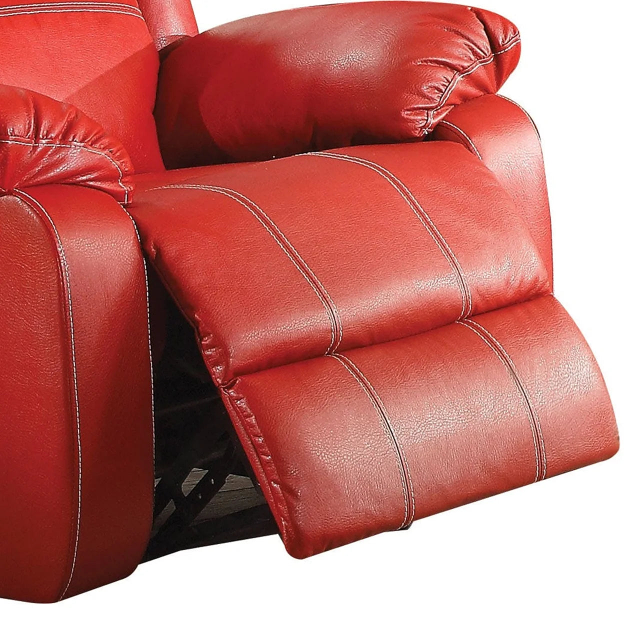 Leather Rocker Recliner Chair Red Q65231
