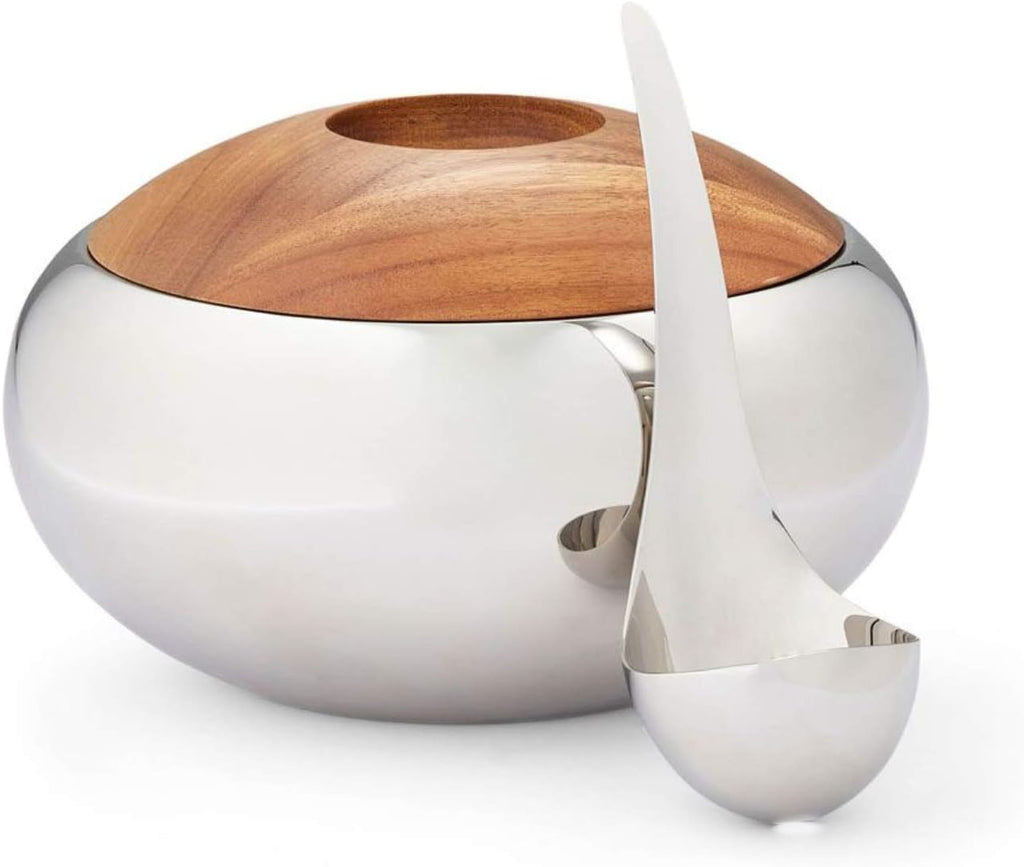 Acacia Wood and Stainless Steel Ice Bucket N58232