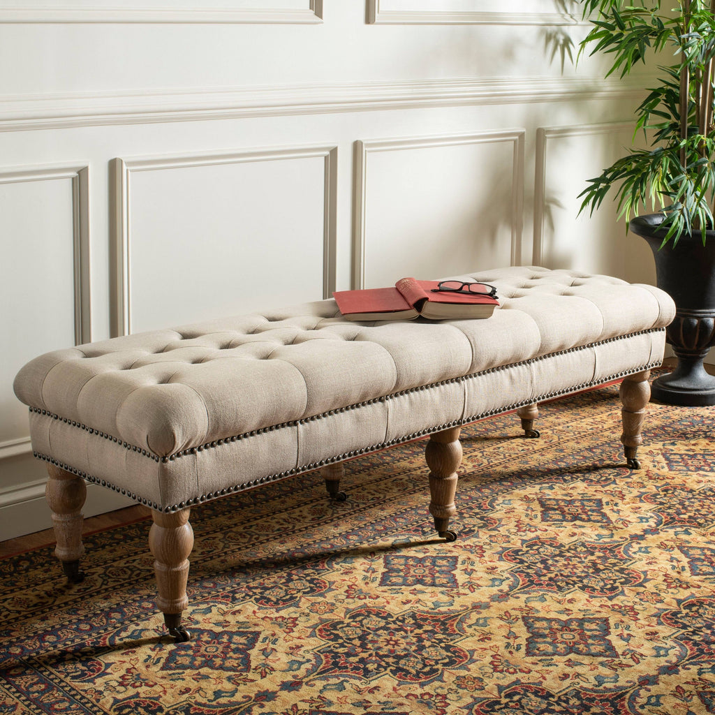 Tufted Bench, Taupe L4200