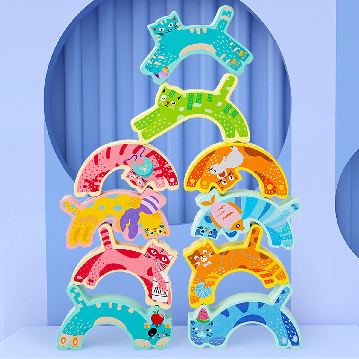 Wooden Stacking Building Blocks Toy V9478