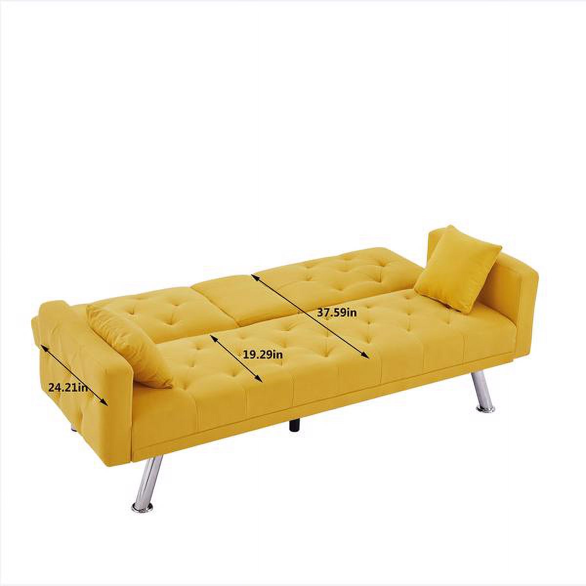 Yellow Linen Convertible Sofa and Bed Z7329