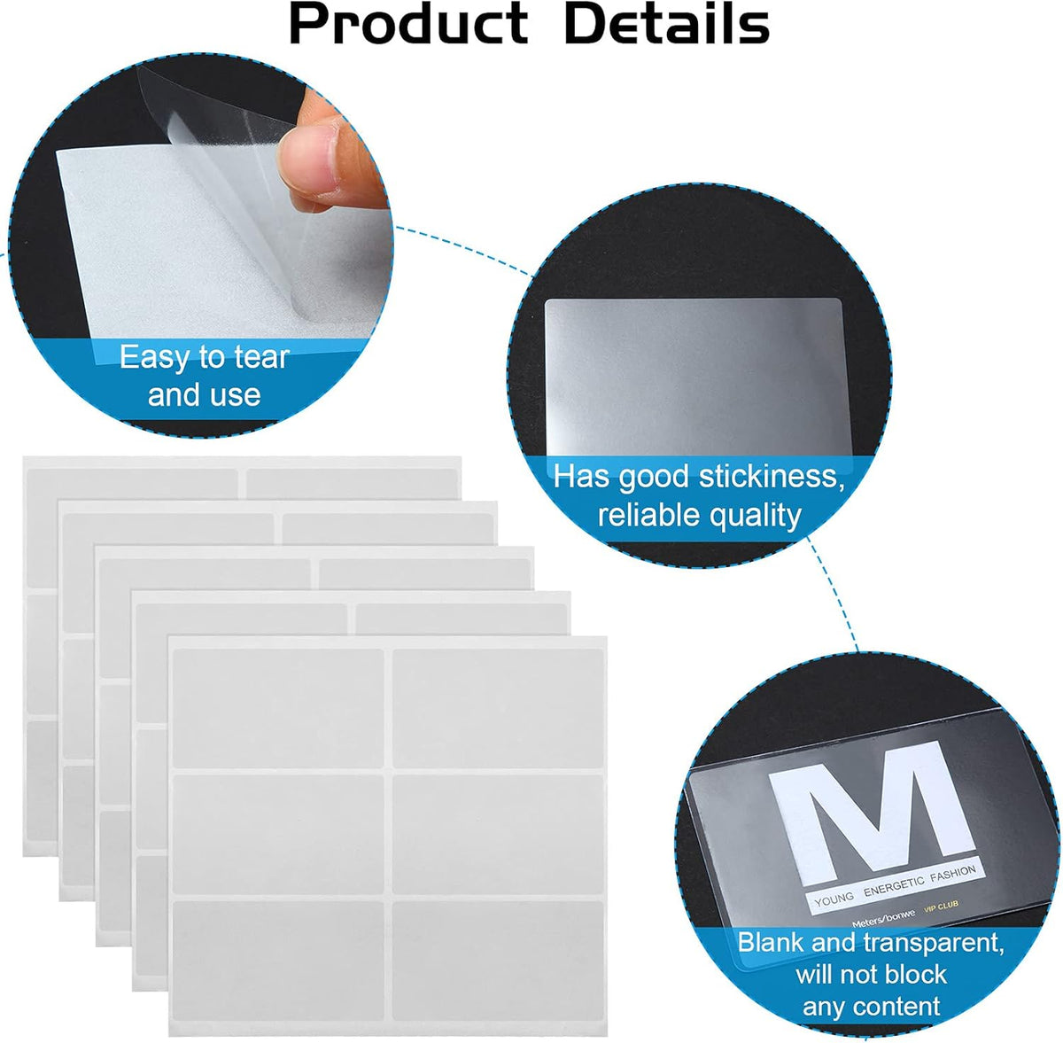 30 Pieces Clear Self Stick ID Card Protective Overlay, 2.05 x 3.3 Inch A57869