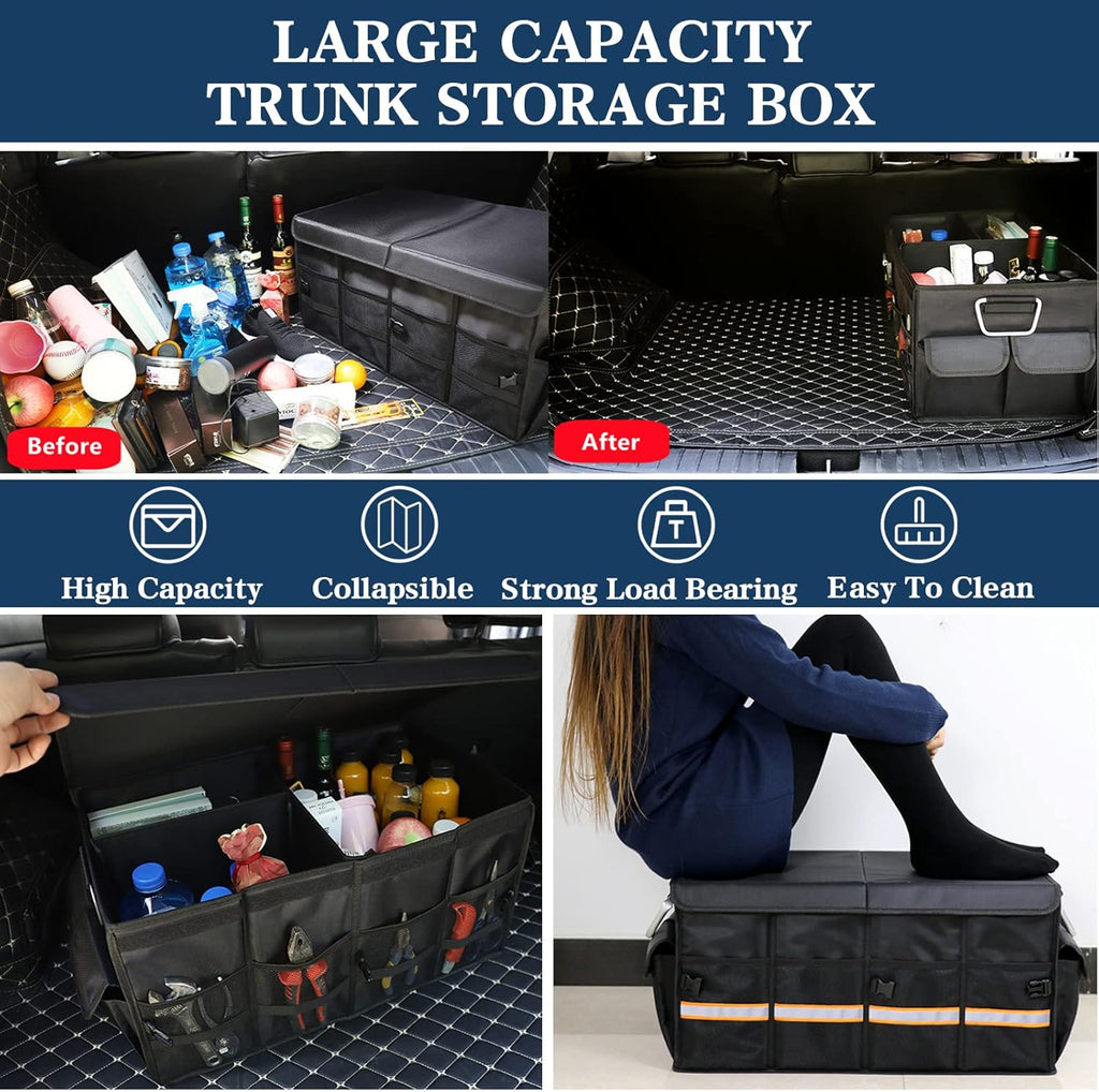 Black Multi-Compartment Car Trunk Organizer P619
