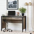 Matte Black/Weathered Oak Desk with Drawers R583008