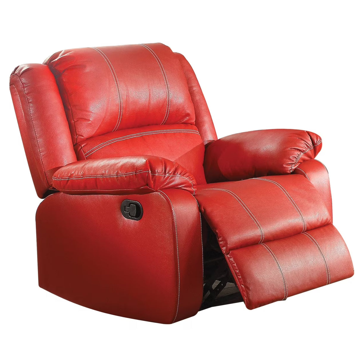Leather Rocker Recliner Chair Red Q65231