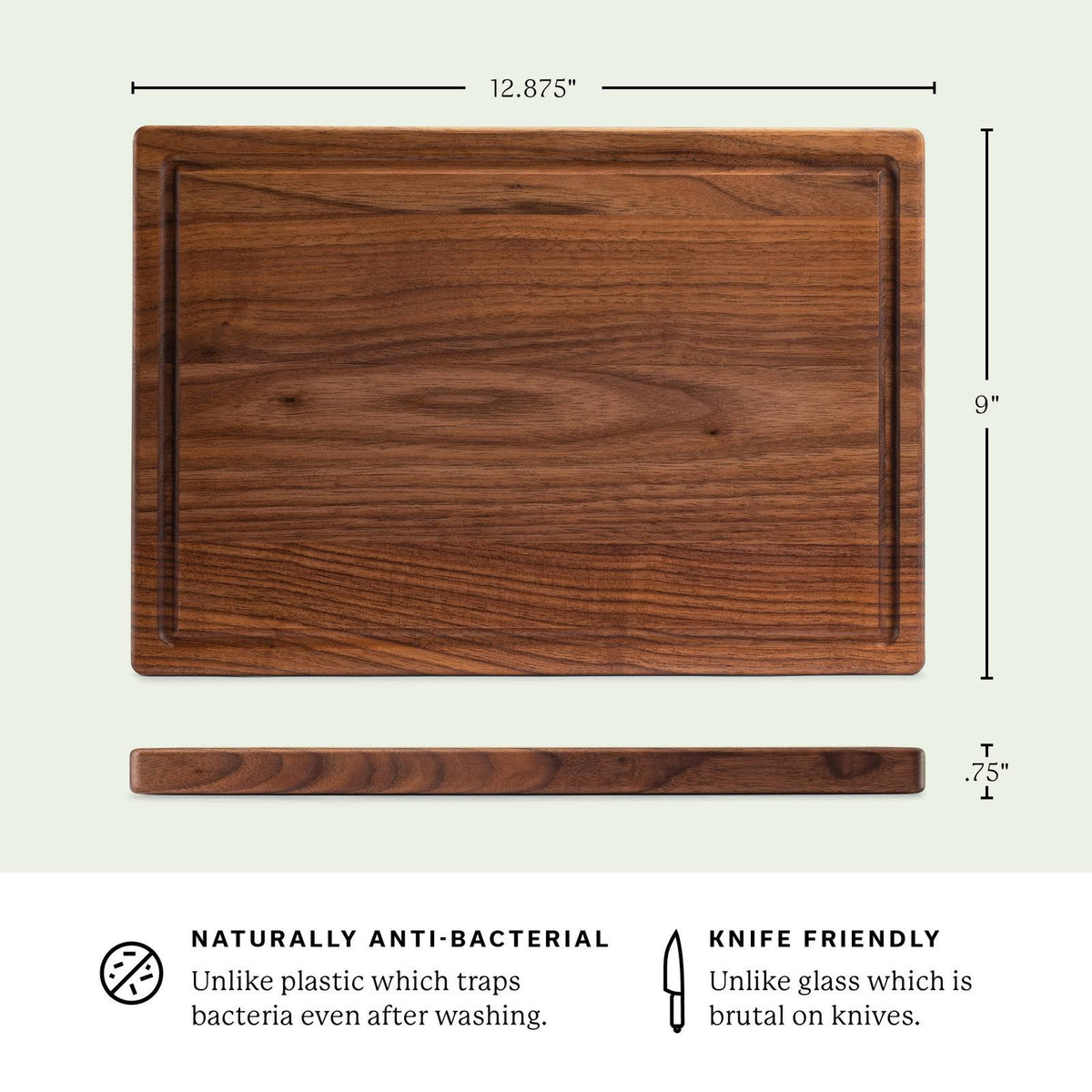 Walnut Wood Cutting Board with Juice Groove D16058