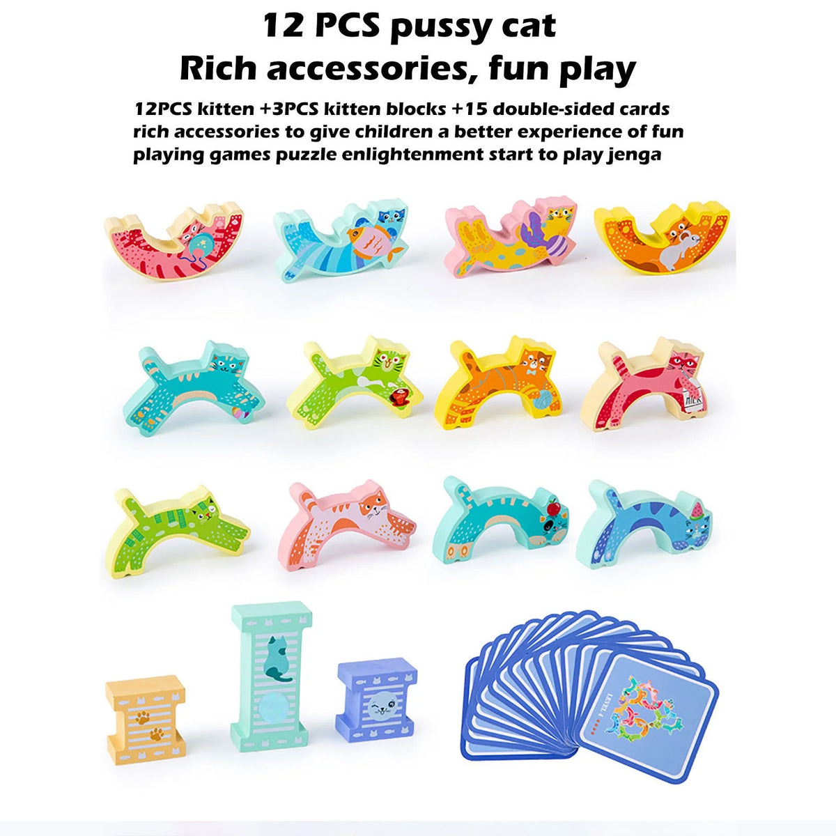 Wooden Stacking Building Blocks Toy V9478