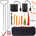 24 PC Car Tool Kit with Non Marring Wedge Air Pump Bag Stainless Steel Long Reach Tools L170922
