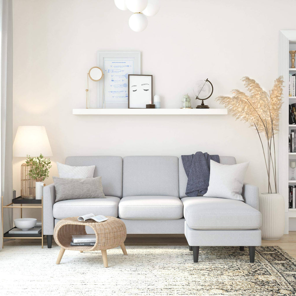 Light Gray Linen Sofa Sectional M61175