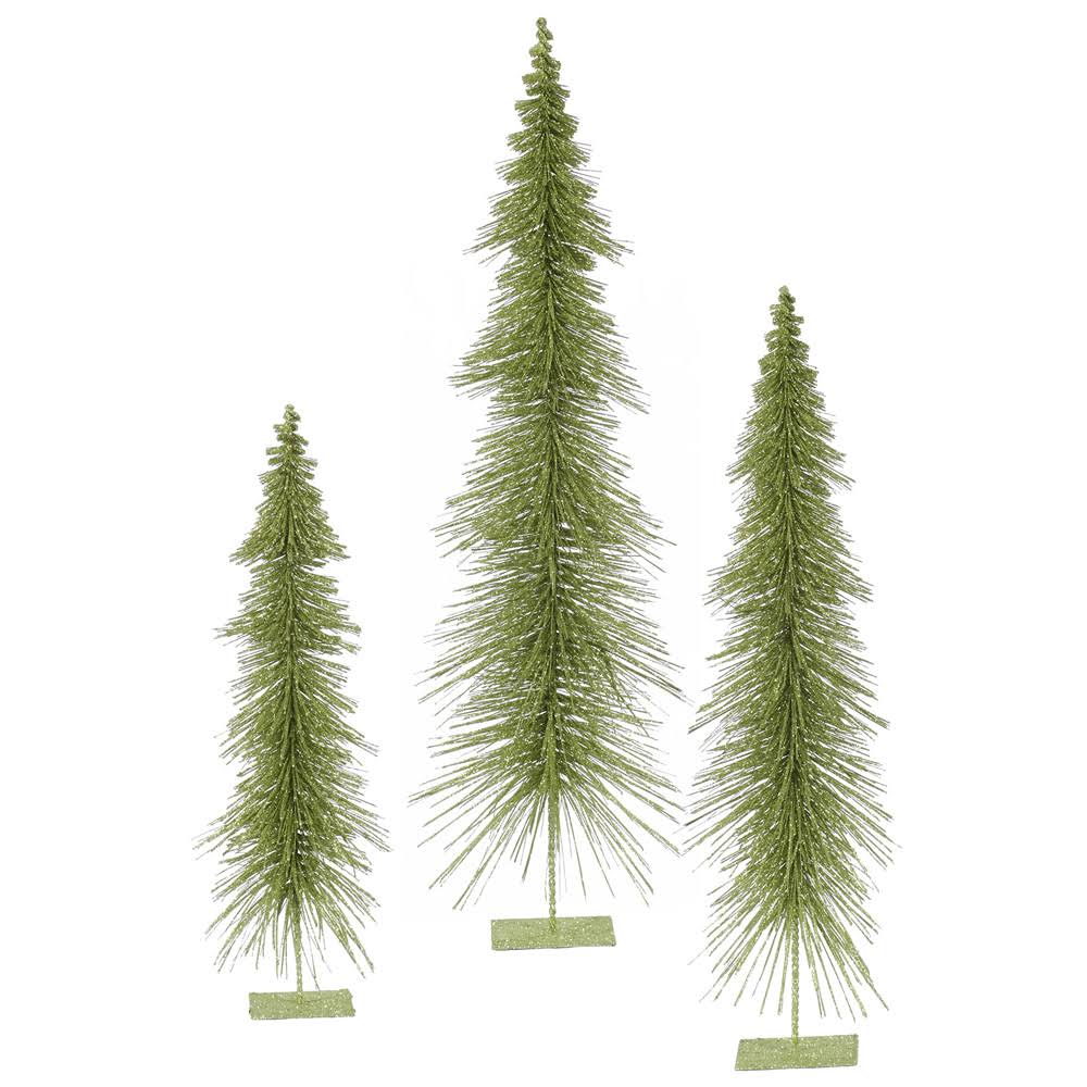24x22 30x22 36x22 Lime Green Glitter Layered Tree Set W9223