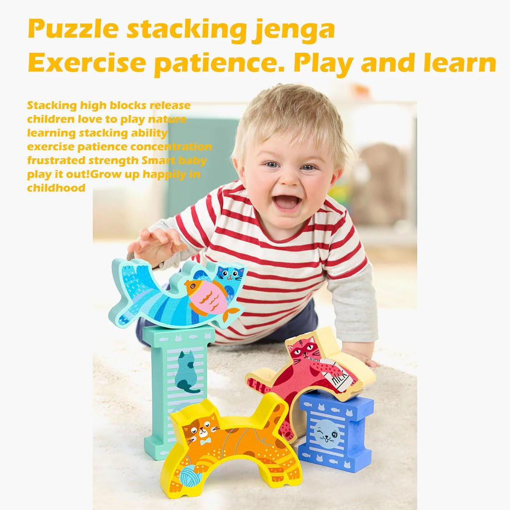 Wooden Stacking Building Blocks Toy V9478