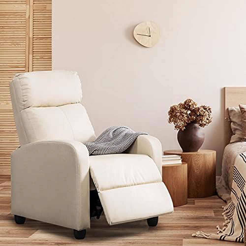 Silver Gray PU Leather Single Recliner Chair M689503