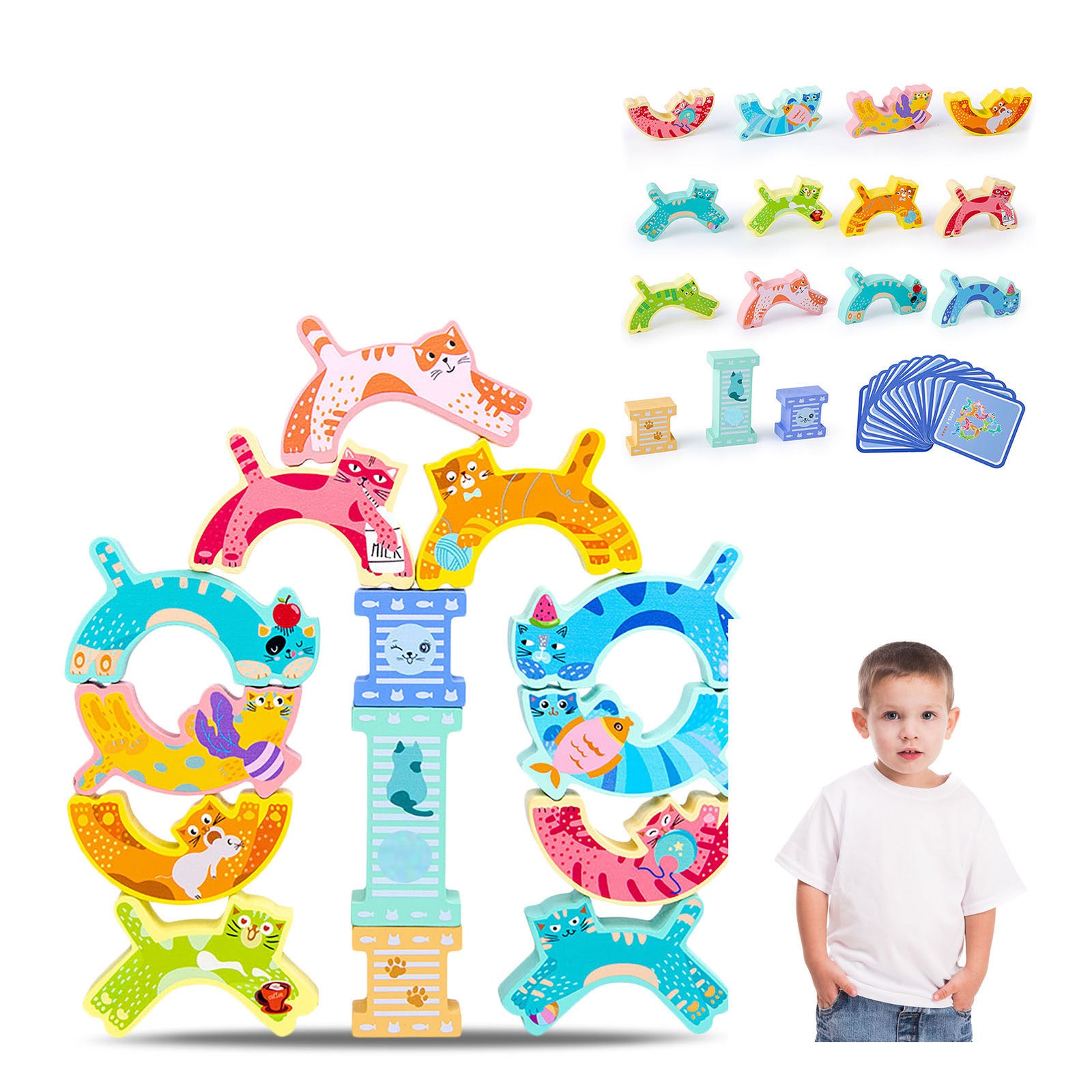 Wooden Stacking Building Blocks Toy V9478