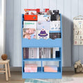Blue Wooden 6 Layer Fabric Sling Bookcase X856