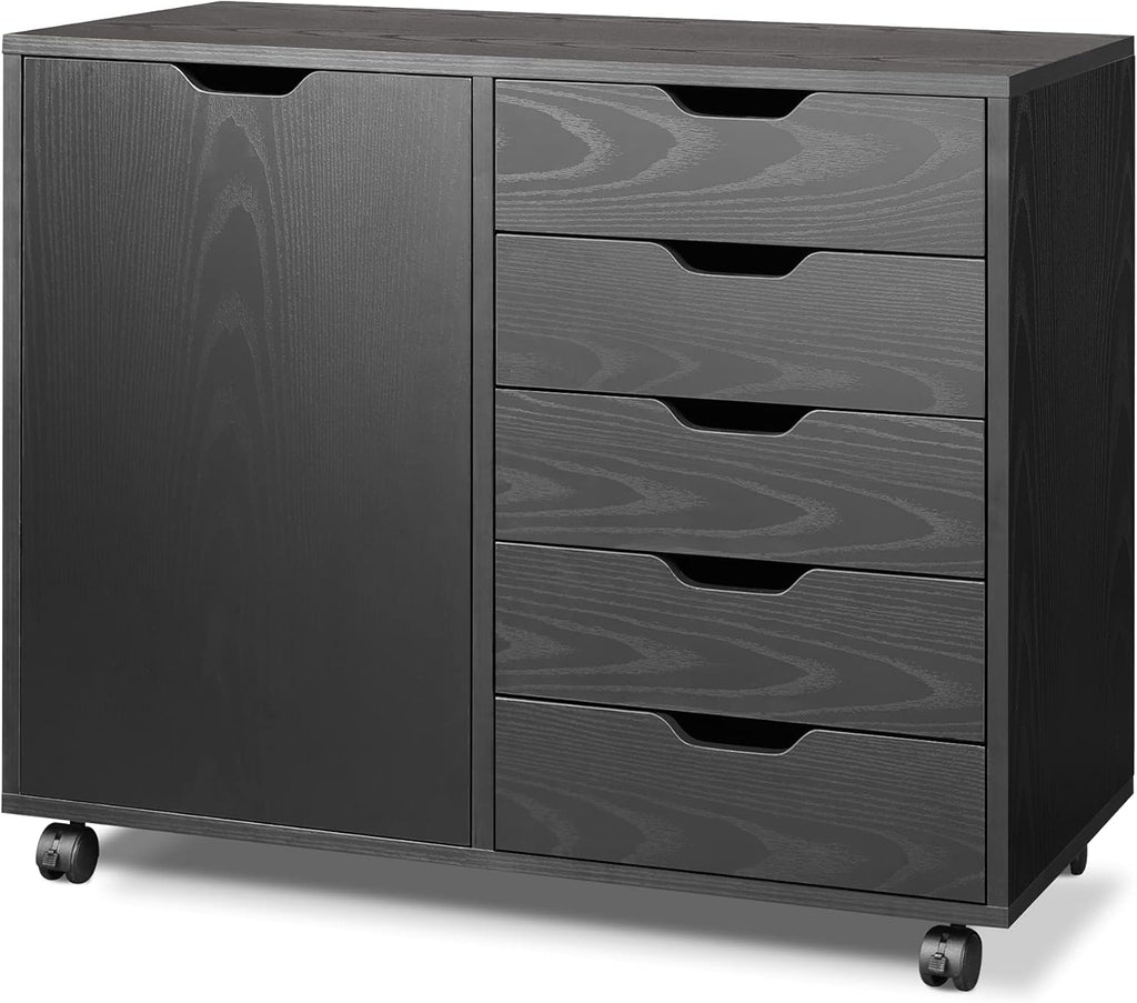 Black 5-Drawer Wood Dresser K714