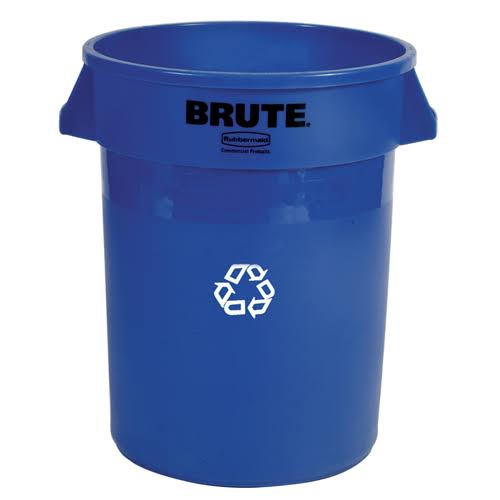 Blue 32 gal Round Recycling Container T56625