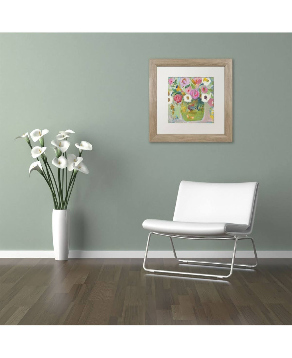 White Matte Birch Frame 11x11-Inch Art D6340