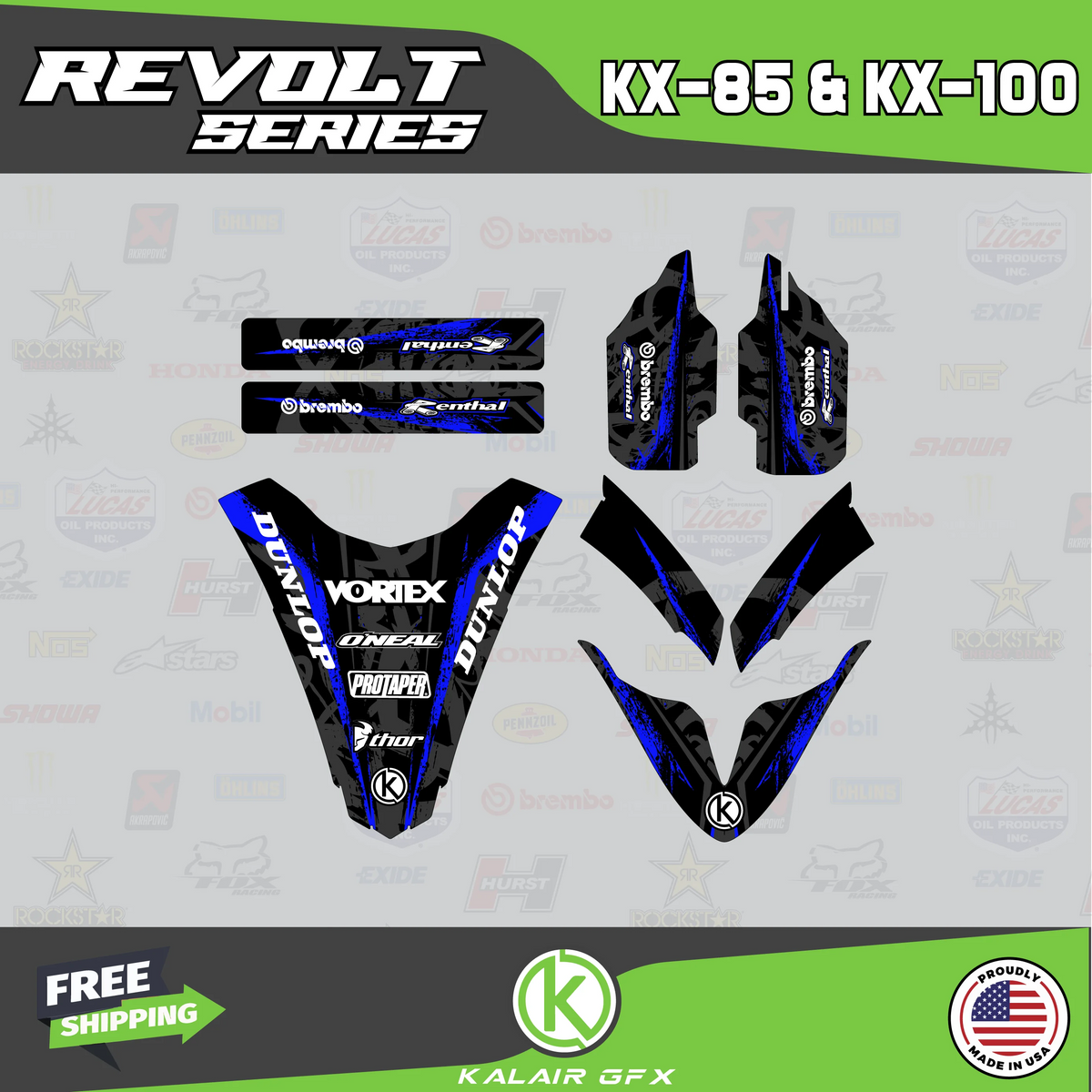 GFX Graphics Kit for Kawasaki KX100 Q5139