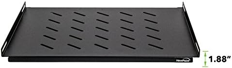 1U 19-Inch Vented Black Network Cabinet Shelf Pack of 2 J597152