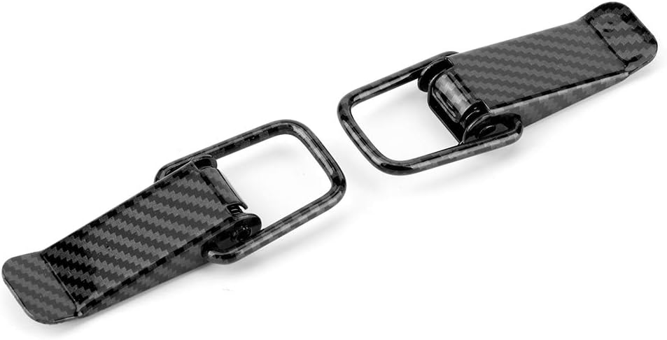 Black Carbon Fiber Texture Quick Release Hood Clip Pack of 2 B839