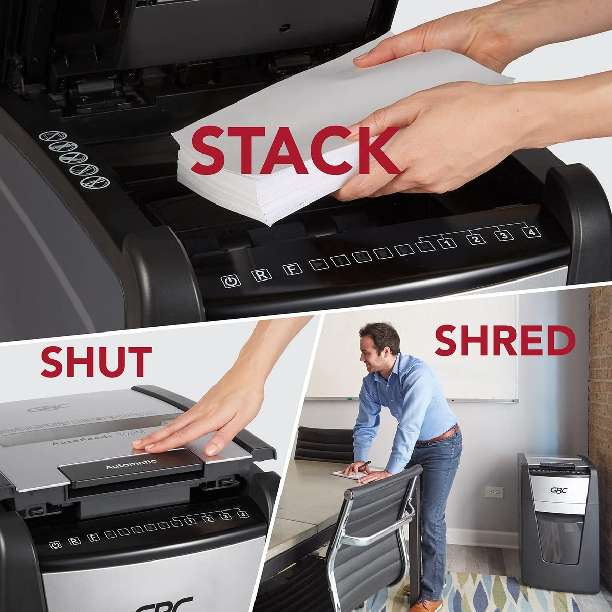 Auto Feed+ 230 Sheet Capacity Micro-Cut Paper Shredder O35245