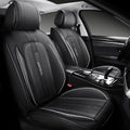 Black-White Waterproof Leather Car Seat Covers Full Set B82913
