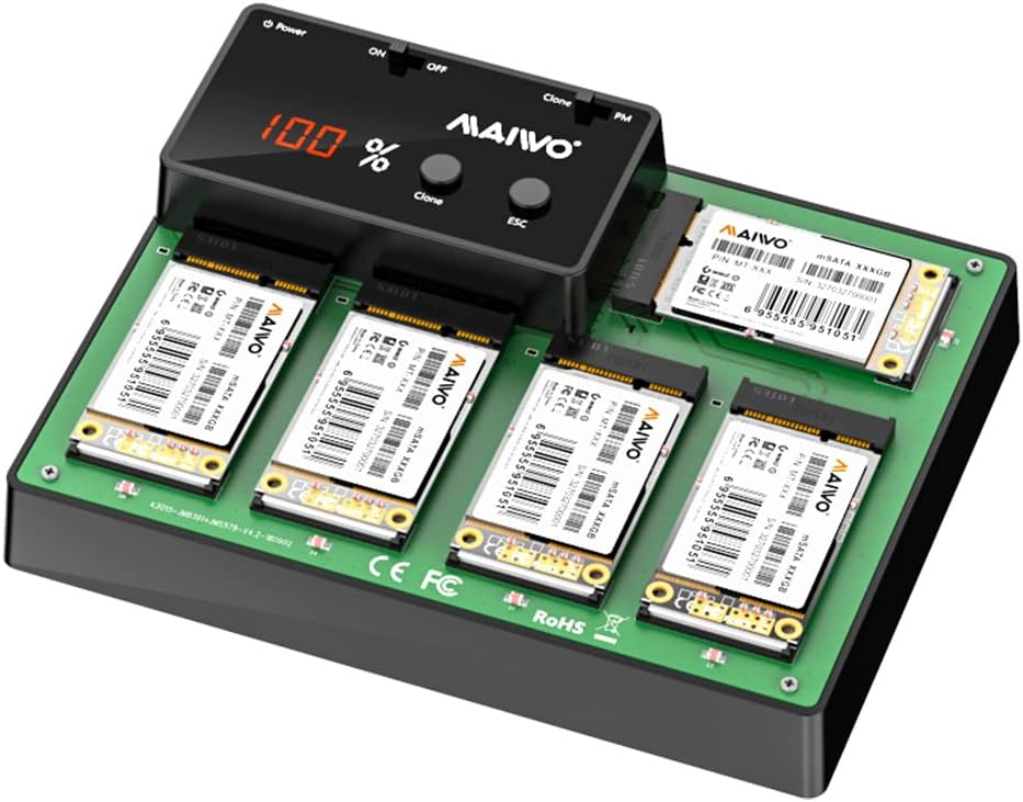 5-Bay M.2 mSATA External Hard Drive Docking Station with Offline Clone Duplicator O250900